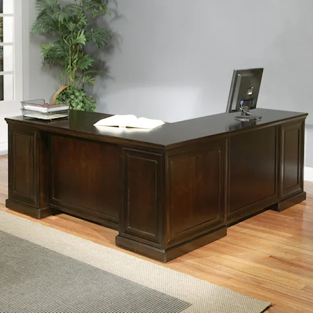 Double-Pedestal Desk with LHF Keyboard Return